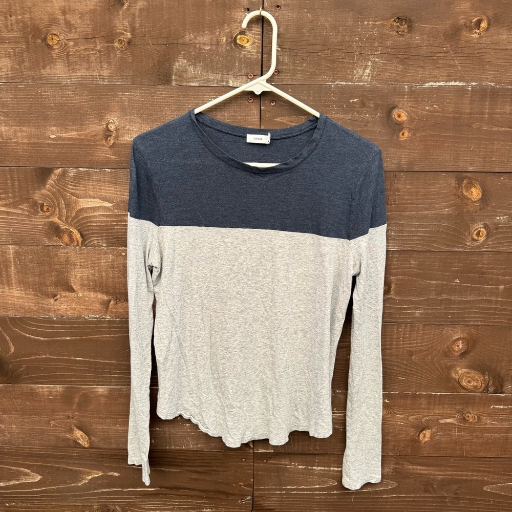 Vince Long Sleeve Blue & Gray Top Size Small - Picture 2 of 5